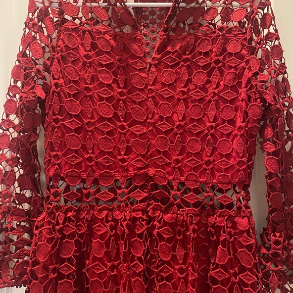 NEW Without Tag Burgandy Lace Dress Size M - Picture 6 of 10